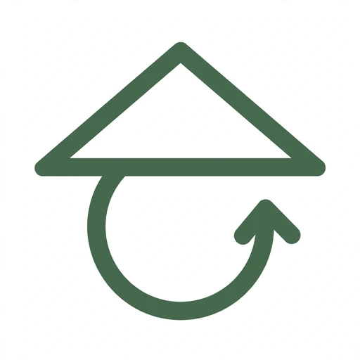 House with new shingle layers icon for roof replacement